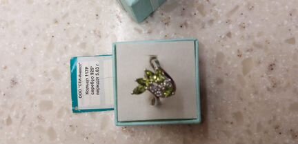 Кольцо серебро 925* вставка перидот (5,63г)