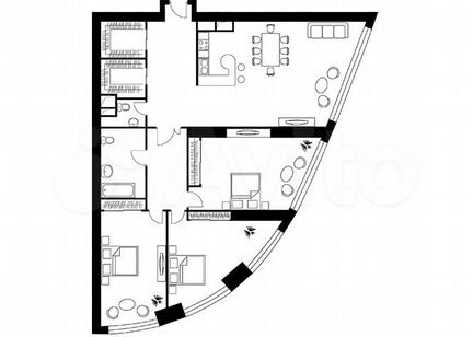 3-к квартира, 165.6 м², 14/56 эт.