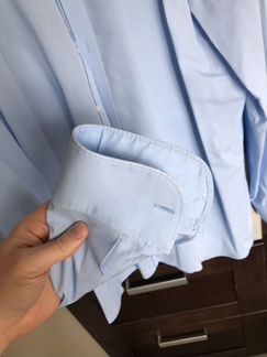 Сорочка slim fit 43 синяя