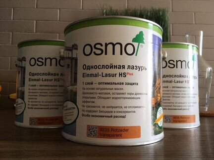 Osmo лазурь однослойная для дерева (красный кедр)