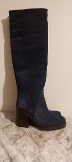 Сапоги женские новые синие замшевые (40)