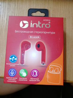 Наушники беспроводные Intro BI1600R красные