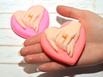 Сердце любовь рука об руку мыло ручной работы