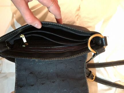 Сумка черная Domani через плечо натуральная кожа