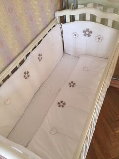 Бортики в кроватку 4 шт.+ пододеяльник+ подушка дл