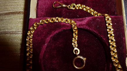 Золотая цепочка для карманных часов, 56 проба