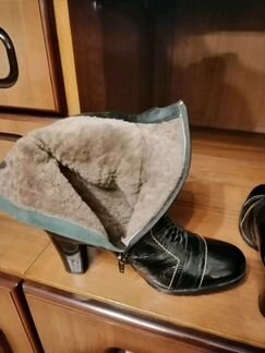 Новые турецкие кожаные сапожки (полусапожки)