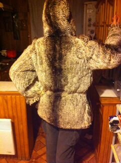 Шубка вязаная из меха шиншиллы р.50-54