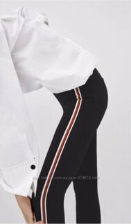 Джинсы Zara. Лампасы. Высокая посадка