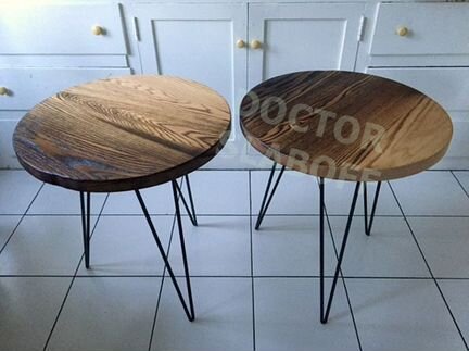 Круглый стол из среза дерева, S089