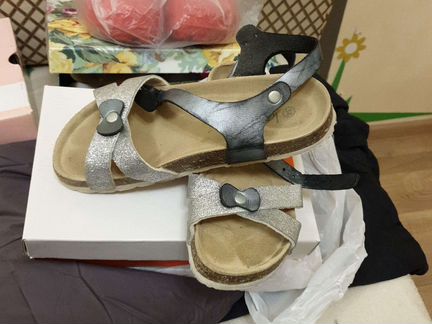 Сандалии летние кожаные на девочку, р-р EUR34