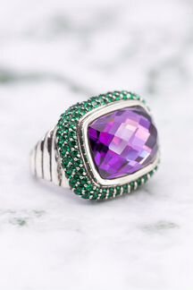 Серебряное кольцо David Yurman Amethyst