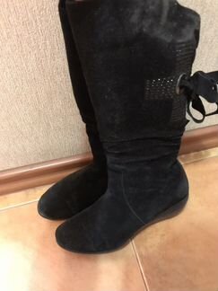 Сапоги из замши 39 размера