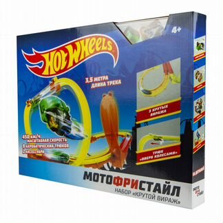 Автотрек Hot Wheels Мотофристайл (инерционный мото