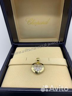 Кулон Подвеска chopard Сердце с плавающими бриллиа