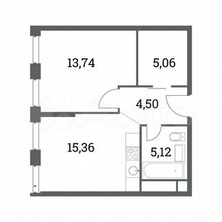 1-к квартира, 41.9 м², 38/41 эт.