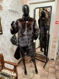 Норковая Шуба 50-52,Новая,Шоколад. длина 1метр