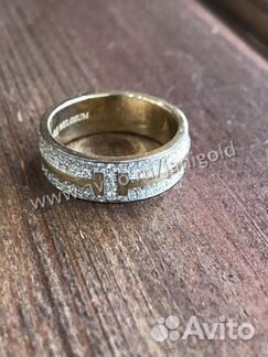 Золотое обручальное кольцо Тифани