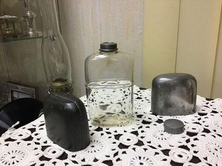 Фляжка фляга стекло антикварная