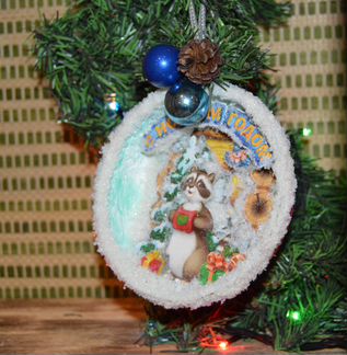 Новогодний шар с миниатюрой внутри N7. 13см