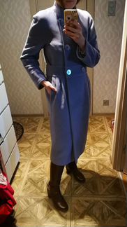 Лавандовое пальто ангора+шерсть