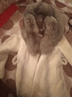 Шуба мутон с чернобуркой