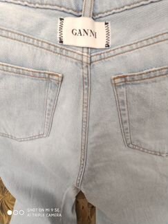 Джинсы ganni широкие 25-26 size blue